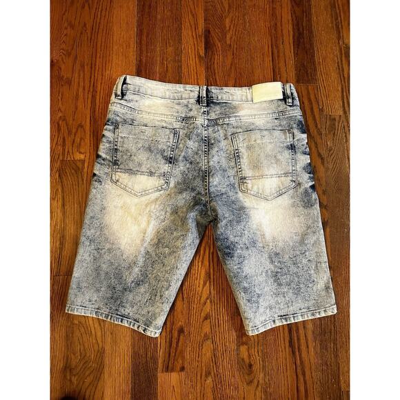 Southpole Men’s Denim Shorts Size 34 Slim Acid Wash Y2K - Picture 6 of 8